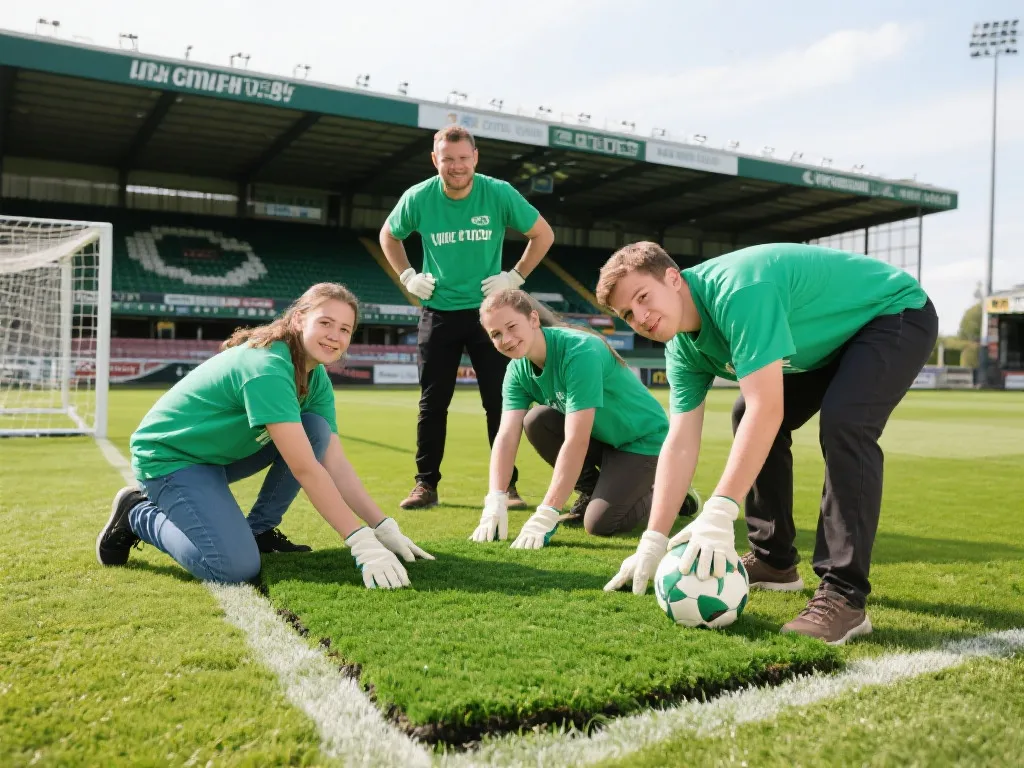 足球俱乐部与环保志愿者协作打造绿色球场